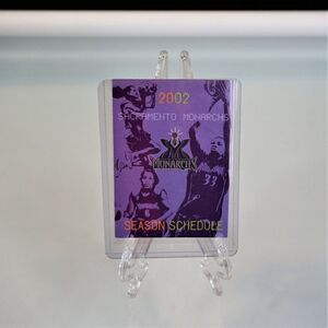 Sacramento Monarchs 2002 Season Schedule Vintage Sports Paper Ephemera